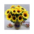 thumbnail image 5 of Artificial 7 Heads Fake Sunflower Silk Flower Bouquet Home Wedding Party Floral Decor, 5 of 7