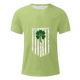 thumbnail image 2 of Men's St. Patrick's Day Shamrock American Flag Graphic Short Sleeve Crew Neck T-Shirt, 2 of 4