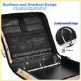 thumbnail image 4 of Zipper Binder with Shoulder Strap 2 inch 3 Ring Waterproof File Folder Organizer Bag 500 Sheet Spring Flowers and Hearts Pattern, 4 of 8