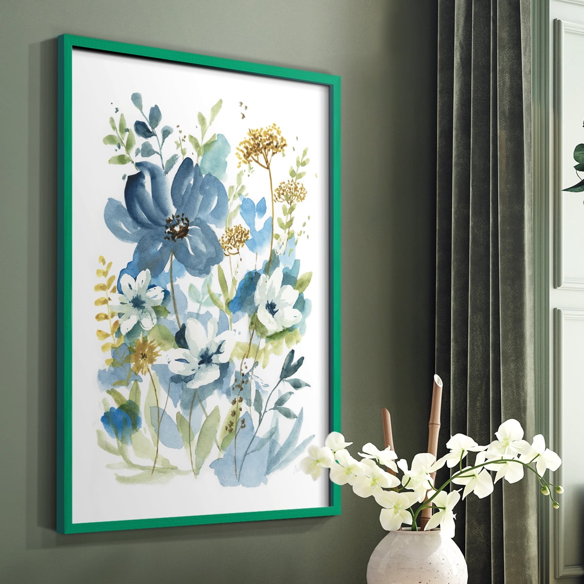 Wild Medley I Framed Print in Green Solid Wood 8 x 10 Framed Print