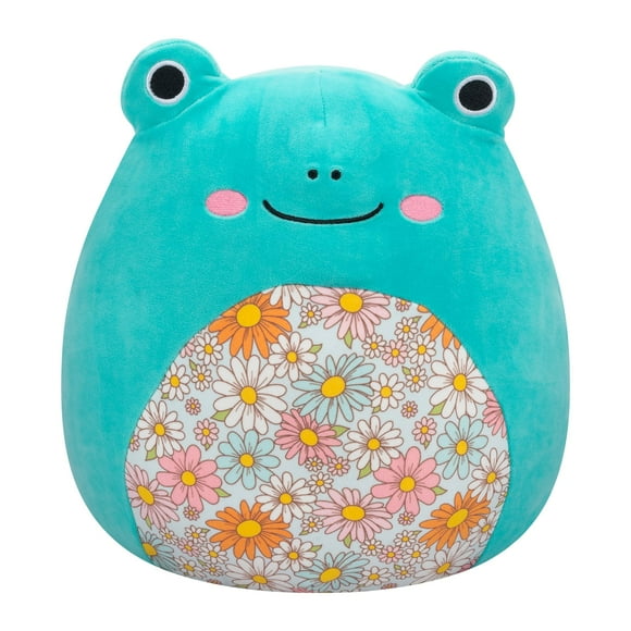 Squishmallows SQCR05383 7.5-Inch-Robert The Aqua Frog with Floral Belly Multicolour