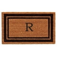 thumbnail image 1 of Calloway Mills 152961830R 18 x 30 in. Black Border Monogram Rectangular Doormat, Natural - Letter R, 1 of 1