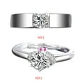 thumbnail image 2 of fastboy Adjustable White Gold Plated Open Ring Copper Rhinestone Studded Jewelry Lovers Couple Wedding, 2 of 9