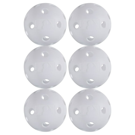 Franklin Sports Plastic Baseballs - Indestruct-A-Ball Plastic Batting Practice Baseballs - Training Balls for Kids   Adults - MLB Official Size - White - 6 Pack