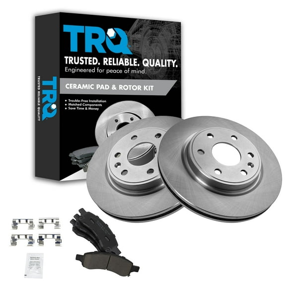 TRQ Front Brake Pad & Rotor Kit Brake Pads Brake Rotor Ceramic Fits Select 2008-2017 Buick Enclave 2009-2017 Chevrolet Traverse 2007-2016 GMC Acadia 2007-2010 Saturn Outlook