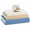 Blue-Beige-Apricot, variant on Decorative Boxes Blue-Beige-Apricot Set of 3 Linen Faux for Home Storage and Decor