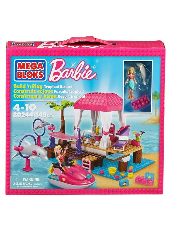 Barbie Mega Bloks Tropical Resort #80244 Build 'n Play