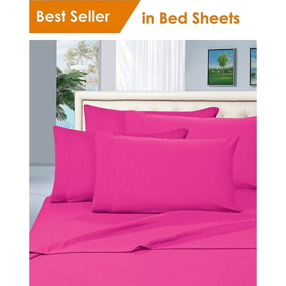 Elegant Comfort® 1500 Series Egyptian Quality Microfiber Deep Pocket Bedroom Sheet Set, Full Pink