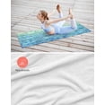 thumbnail image 4 of Turquoise Blue Teal Yoga Towel for Hot Yoga Non Slip, Chic Stained Glass Texture Aesthetic Yoga Mat Towel Absorbent Yoga Sweat Towels Microfiber Hot Yoga Blanket for Bikram Pilates 26"x74", 4 of 7