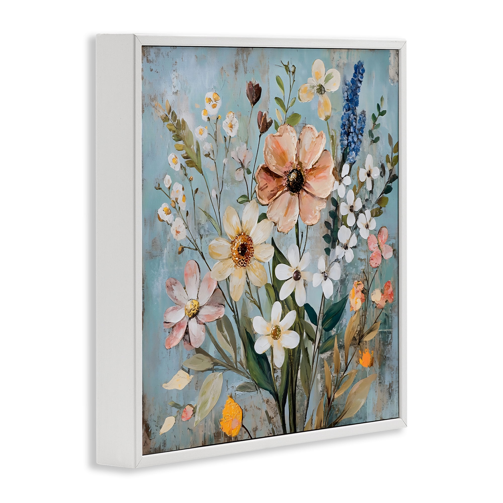 Stupell Industries Wildflower Mix Spring Bouquet White Framed Giclee Art, design by Creative Studio