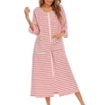 thumbnail image 1 of Qarigey Camisones de mujer Batas con cremallera de casa de verano Albornoz con bolsillos Hogar Hotel Dormitorio Ropa de dormir Mujer Damas Pijama Rojo Qarigey AP016562-02, 1 of 6