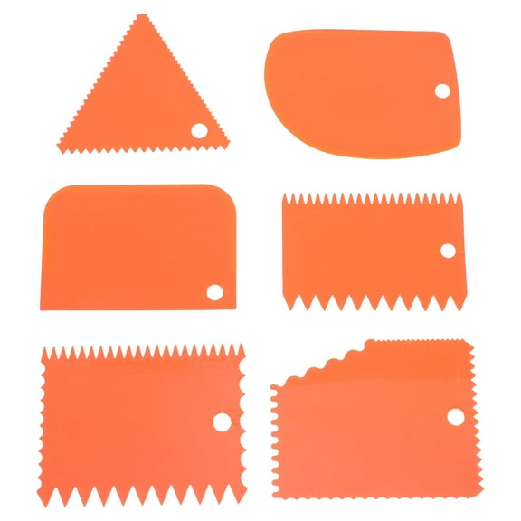 Hemobllo 6pcs Cake Scraper Fondant Icing Tool PP Cake Decorating Comb Baking Enthusiasts Kitchen Use