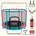thumbnail image 6 of Funseek Mini Trampoline Set, All-in-One Entertainment Trampoline, Bearing 132lb, Blue and Pink, 6 of 10