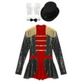 thumbnail image 3 of iiniim Womens Ringmaster Costume Circus Ring Leader Outfit Master Lion Tamer Fancy Bodysuit Black XXL, 3 of 7