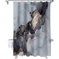 thumbnail image 4 of Gray Wild Marble Texture Shower Curtain, Abstract Grey Shower Curtain Set with Hooks, Spring Summer Waterproof Fabric Shower Curtains for Bathroom Decor, 72x72 Inch Bath Curtain, 4 of 5