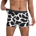 thumbnail image 3 of Men's Boxer Briefs, Black White Cow Print pattern Soft Comfy Mens Underwear Boxer Briefs Breathable With Widen Waist, 3 of 7