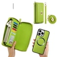 thumbnail image 4 of Case For IPhone 16/16 Pro/16 Pro Max/16 Plus, Magnetic Flip Zipper Wallet Phone Case RFID Protective Dropproof CoverCard Holder Shoulder Strap Shell, 4 of 5