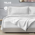 thumbnail image 4 of Dreamlab Edredón King Size Ligero y Juego de Sábanas con Fundas de Almohada Decorativas (7 piezas). Set de Colcha Ligera y Sábanas para Cualquier Temporada. Hipoalergénico. Moneda, Blanco / Blanco, 4 of 5