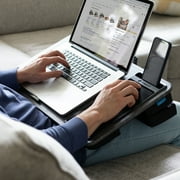 LapGear Elevation Pro Lap Desk with Adjustable Cushion and Wrist Rest, Gray Woodgrain