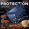 thumbnail image 2 of Conçu pour iPhone 14/13 Étui - [Grade Militaire Antichoc] Étui Protecteur Robuste Antidérapant Anti-Rayures avec Pare-Chocs Coussin Gonflable pour Téléphone 14, Bleu, 2 of 4