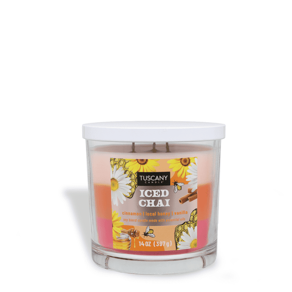Tuscany Candle Iced Chai: Cardamon & Honey Scented Spring Candle, 14 oz