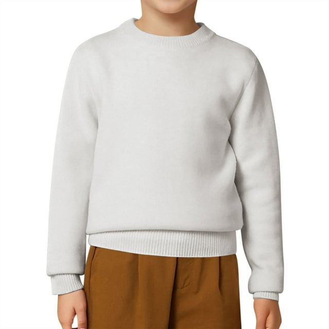 Chandail Tricoté Décontracté pour Garçons, Doux, Col Rond, Chandail, Chaud, Hiver, Vêtements Confortables pour Tout-Petit, Enfant, Jeunesse
