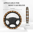 thumbnail image 5 of Daiia Orange Plaid Steering Wheel Cover Auto Steering Wheel Covers Breathable Anti-Slip Steering Wheels Car Interior Decor Accessories for Men Women Universal 15 Inch, 5 of 8