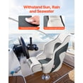 thumbnail image 2 of VEVOR Boat Seat, High Backrest, Flip Up Boat Seat Captain Bucket Seat with Thickened Sponge Cushion & Waterproof PVC Leather, Ergonomic Design, Folding Boat Seat for Yachts, Ships, White & Grey, 2 of 9