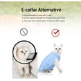 thumbnail image 4 of Traje de recuperación profesional para heridas abdominales o afecciones cutáneas, después de una cirugía, mono tipo pijama, alternativa de cuello en E para gatos (S, azul), 4 of 5