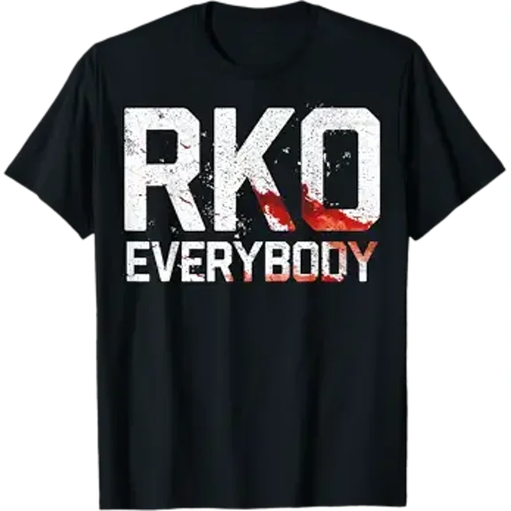 Randy RKO Everybody Blood Graphic Wrestling Inspired Vintage Distressed Letters Sports Fan Statement Tee Unisex Cotton T-shirt, Sizies S-5XL