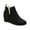 Black, variant on Women's Chunky Heel Ankle Boots - Zipper Cowboy Retro Fashion Western Flat Short Platform Dress Booties Casual Dress Booties for Fall Winter