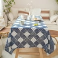 thumbnail image 4 of Japanese Rectangle Tablecloths In Linen,Printed Tablecloth With Tassel Washable,Stain Resistant Furniture Table Covers For Dining Kitchen Writing Desk Picnic-C-110x110cm(43x43"), 4 of 9
