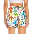 thumbnail image 3 of Picia Animals Pattern Women's 2 in 1 Athletic Running Shorts High Waisted Workout Casual Gym Sweat Shorts with Comfy Liner Zipper Pockets-Large, 3 of 9