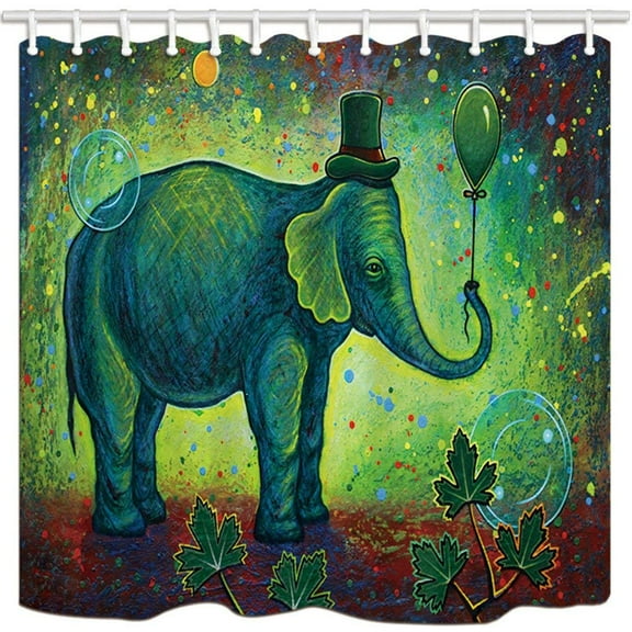 WOPOP Animalcolourful Cartoon Elephant Balloon Polyester Fabric Bathroom Shower Curtain 66x72 inches