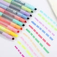 thumbnail image 2 of SagaSave 10Pcs Plastic Double End Highlighter Erasable Markers Pens with Storage Boxes Stationery Assorted Colors, 2 of 5