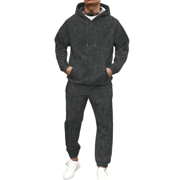 LNZGNM Sweatsuits for Men Workout Mens Track Suits 2 Piece Set Casual Sweatshirt and Sweatpants Set Fall Outfits Athletic Outfit Sets, Dark Gray L
