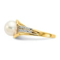 thumbnail image 4 of 14K Yellow Gold Ring Band Pearl Diamond Round Freshwater, Size 5, 4 of 5
