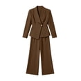 thumbnail image 4 of Women's 2 Piece Suits Business Casual Blazer and Pants Sets Dressy Outfits Office Work Suits for Women Solid Color Long Sleeves Suit, 4 of 8