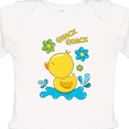 thumbnail image 4 of Inktastic Quack Quack Cute Duckling with Flowers Boys or Girls Long Sleeve Baby Bodysuit, 4 of 5