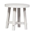 thumbnail image 3 of Table d'Appoint Ronde Moderne de Style Ferme, Blanche, à Pieds Évasés, 3 of 5