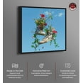 thumbnail image 2 of Hanging Floral Sneakers Canvas Urban Art Prints by Notoriart, Black Frame, 30" x 30", 2 of 7