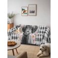 thumbnail image 6 of Black Cow Floral Couch Cover, Black Buffalo Plaid Farmhouse Animals Oversized Sofa Cover Blanket for 3 Cushion Couch, Sectional Sofa Slipcover Furniture Protector for Living Room Bedroom 71''x150'', 6 of 9