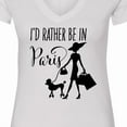 thumbnail image 4 of Inktastic I'd Rather Be in Paris Shopping and Travel Women's V-Neck T-Shirt, 4 of 5