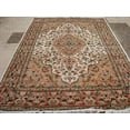 thumbnail image 2 of Gultarash Ivory Medallion Touch Flowers Rare Hand Knotted Area Rug Wool Silk Carpet (6 x 4)', 2 of 9