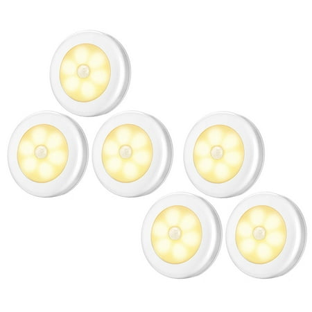

MGStore Night Light Creative 6 LEDs Eye Protection Motion Sensor Round Closet Lamp for Bedroom