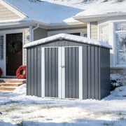 8X6 FT Outdoor Storage Shed, Waterproof Metal Garden Shed with Double Doors, for Tools, Lawn Equipment, Yard Storage