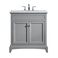 thumbnail image 2 of Eviva Elite Stamford 36" Gray Bathroom Vanity w/ Double Ogee Edge White Carrara Top, 2 of 2