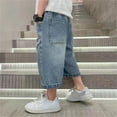 thumbnail image 6 of Boys Jean Shorts Slim Fit Half Pants Pocket Jean Shorts Boys Fashion Kids Boys Jeans Size 7-8 Years Cute&nbsp;Boy&nbsp;Clothing, 6 of 9