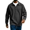 thumbnail image 5 of Men Waffle Sweatshirt Casual Long Sleeve Loose Lightweight Pullover Tops Sweaters Fashion Fall Winter Clothes, 5 of 6