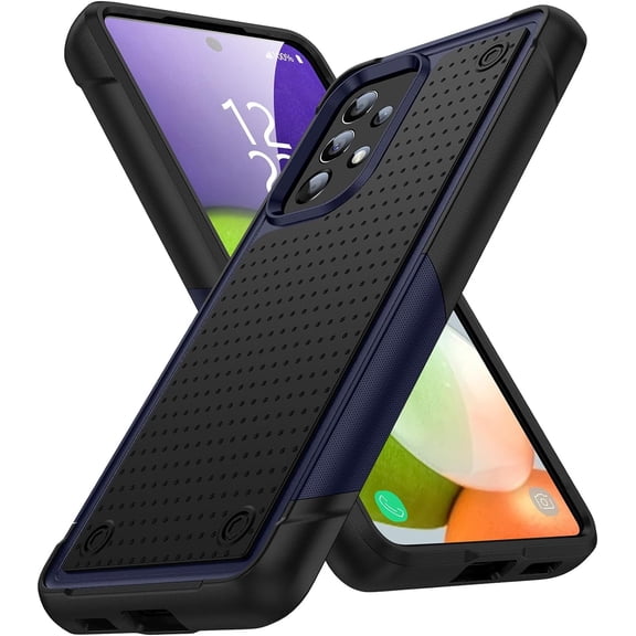 for Samsung Galaxy A52 5G Case 2 in 1 Gift Militay Grade Drop Protective Rugged Heavy Duty Cover Shockproof Case for Galaxy A52 5G Phone Case for Women Men Boy Girl (Blue+Black)